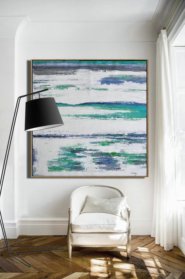Original Artwork Extra Large Abstract Painting,Large Abstract Landscape Oil Painting On Canvas,Hand Painted Abstract Art,Green,White,Blue.etc